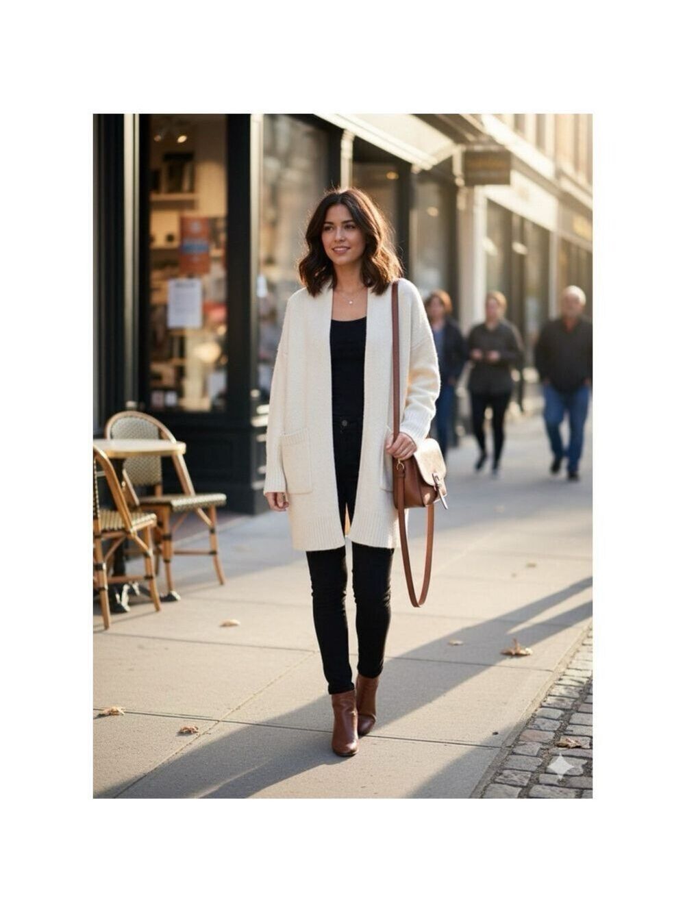 Polo Ralph Lauren Wool Open Front Cardigan Sweater Med Women Cream Pocket Preppy - Picture 10 of 10